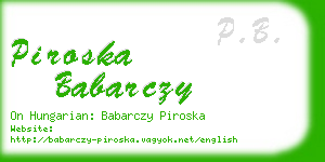 piroska babarczy business card